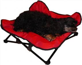 img 4 attached to Medium Red Padded Napper Cot Space Saver Pet Bed - HDP Elevated