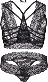 img 2 attached to ETAOLINE Women's Floral Lace Sheer See Through Bra Panty Set: Alluring & Sexy Lingerie