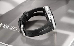img 2 attached to Кожаные ремешки Secbolt: совместимы с Apple Watch 38 мм, 40 мм, 41 мм серии SE 8, 7, 6, 5, 4, 3, 2, 1 - тонкий ремешок с дышащим отверстием, сменный браслет для женщин