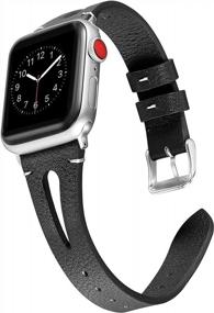 img 4 attached to Secbolt Leather Bands: Compatible With Apple Watch 38Mm 40Mm 41Mm SE Series 8 7 6 5 4 3 2 1 - Slim Strap With Breathable Hole Replacement Wristband For Women