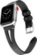 secbolt leather bands: compatible with apple watch 38mm 40mm 41mm se series 8 7 6 5 4 3 2 1 - slim strap with breathable hole replacement wristband for women logo