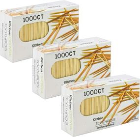 img 1 attached to 🦷 3000 Count - Premium 100% Natural Bamboo Toothpicks, Essential for Kitchen Use