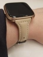 img 1 attached to Bayite Slim Genuine Leather Band Compatible With Fitbit Versa 2/Lite/Versa - Replacement Strap Accessory For Women review by Rashid Summers