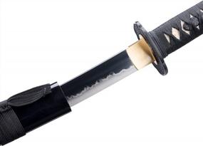 img 3 attached to Аутентичный японский меч катана - сталь Full Tang T10 с мастерством ручной работы, черными ножнами и самурайским наследием