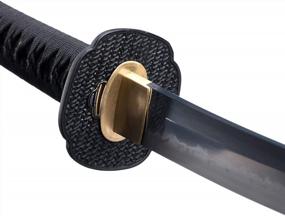 img 1 attached to Аутентичный японский меч катана - сталь Full Tang T10 с мастерством ручной работы, черными ножнами и самурайским наследием