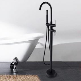 img 2 attached to Upgrade Your Bath With PHASAT Brass Floor Standing Bathtub Faucet With Hand Shower In Oil Rubbed Bronze Finish