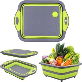 img 4 attached to Versatile Collapsible Cutting Board And Colander For Home And Outdoors