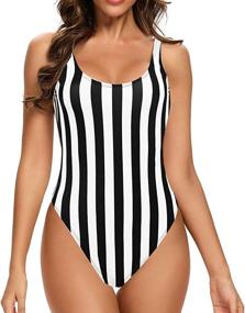 img 4 attached to Dixperfect Inspired Black Swimwear Bathing Suit - Women's Clothing - Swimsuits & Cover Ups