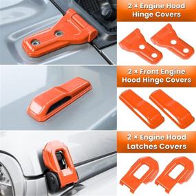 img 1 attached to 26PCS Full Set Exterior Decoration Trim Kit For Jeep Wrangler JL JLU 2018-2022 Door Hinge Handle Engine Hood Hinge Hood Latch Wheel Eyebrow Side Air Outlet Rear Tailgate Window Hinge Cover (Orange)