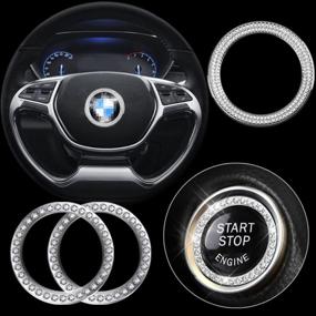 img 4 attached to MAG-AI 3 шт. для BMW руль Алмазная декоративная наклейка наклейка Bling аксессуары для BMW 3 4 5 серии X3 X5 E30 E36 E34 F30 F34 F36 F15 G30 G31