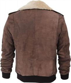 img 1 attached to Swedish Bomber Real Leather Jacket For Men - Blingsoul Shearling Leather Jackets