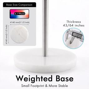 img 3 attached to KES SUS304 Stainless Steel Hand Towel Stand With Marble Base, 16.5" Height Countertop T-Shape Rack For Bathroom, Brushed Finish Weighted Base BTH205S14B-2