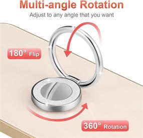 img 3 attached to 💍 Silver Bling Metal Ring Grip - 3-Piece Cell Phone Finger Stand and Kickstand 360° Rotation, Compatible with Smartphone, Magnetic Car Mount Friendly