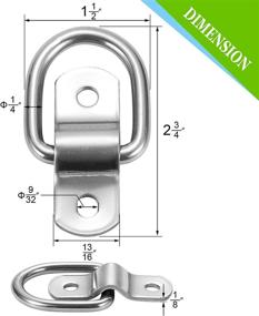 img 3 attached to CZC AUTO 6 Pack D Ring Tie Down Anchors 1/4&#34; - Heavy Duty Stainless Steel Trailer Hooks for Truck, Trailer, Camper, Warehouse, Boat & Cargo Control - Surface Mount with Screws