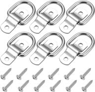 czc auto 6 pack d ring tie down anchors 1/4&#34; - heavy duty stainless steel trailer hooks for truck, trailer, camper, warehouse, boat & cargo control - surface mount with screws логотип