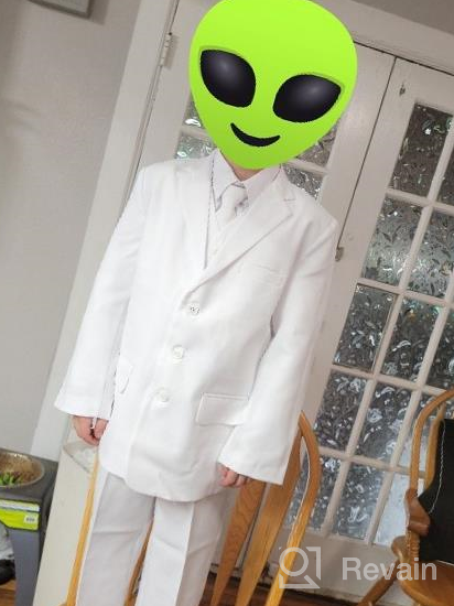 img 1 attached to Gino Giovanni Boys' White Suit Set for First Communion and Weddings review by Larry Cothran