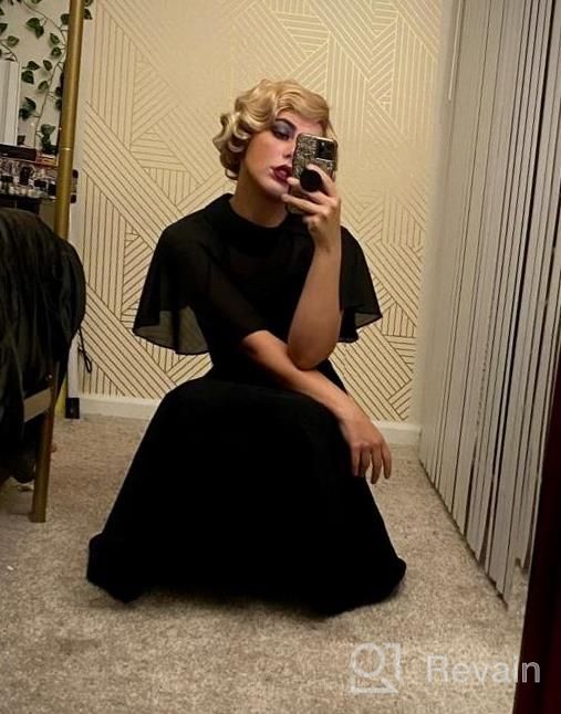 img 1 attached to Synthetic Finger Wave Wig For Women - Short Curly Hair 1920S Cosplay Costume Halloween Party Daily Wear (Black) 22-22.50" Circumference review by Barb Bosch