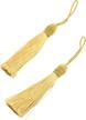 champagne-colored bookmarker tassels with 2-inch cord loop and small chinese knot - set of 20 silky floss tassels for diy crafts, souvenirs, and jewelry making - 6 inches in length logo