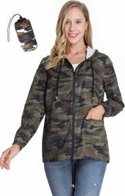 img 4 attached to Packable Waterproof Rain Jacket For Women - AUQCO Lightweight Windbreaker With Hood For Outdoor Activities