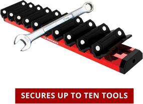 img 3 attached to EZRED - Magnetic Wrench Organizer WR10-RD: Organize Up To 10 Wrenches With Individual Magnetic Holders & Bottom