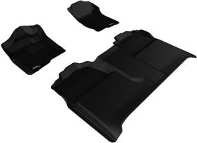 img 4 attached to 🚗 3D MAXpider - L1CH04701509 Complete Set Custom Fit All-Weather Floor Mat for Chevrolet Silverado Models - Kagu Rubber (Black)