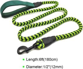 img 1 attached to Mycicy Heavy Duty Reflective Dog Leash With Soft Padded Handle - 6Ft Leash For Small, Medium, And Large Dogs - Ideal Training Leash With Durable Metal Hook