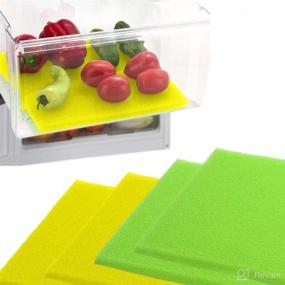 img 4 attached to 🥦 Dualplex® Fruit & Veggie Life Extender Liner: Optimal Refrigerator Drawer Organizer to Prolong Freshness, Includes 2 Yellow 2 Green - The Ultimate Solution for Preserving Produce and Preventing Spoilage