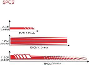 img 3 attached to 🏎️ FADZECO 5-частый виниловый набор стикеров для боковых панелей автомобиля: длинная полосатая гоночная спортивная автодекорация для универсальных автомобилей и грузовиков DIY наклейки из винила для боковых панелей