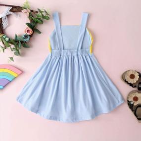 img 2 attached to Kids Baby Girl Summer Rainbow Ruffle Strap Backless Princess Sundress Playwear Outfit