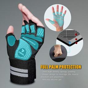 img 3 attached to Перчатки для тяжелой атлетики Atercel Дышащие перчатки для тренировок с поддержкой запястья для тренажерного зала, упражнений, подтягиваний, сверхлегкие для мужчин и женщин, полная защита ладоней