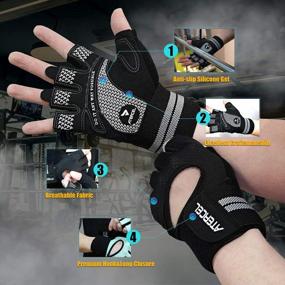 img 2 attached to Atercel Weight Lifting Gloves Breathable Workout Gloves With Wrist Support For Gym, Exercise, Pull Ups, Super Lightweight For Mens And Women, Full Palm Protection