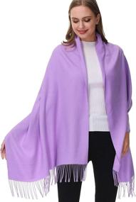 img 4 attached to Womens Pashmina Shawl Wrap Scarf Women's Accessories ~ Scarves & Wraps