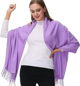 img 3 attached to Womens Pashmina Shawl Wrap Scarf Women's Accessories ~ Scarves & Wraps