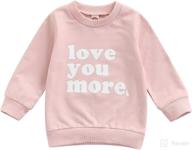 ❤️ unisex crewneck toddler baby sweatshirt top - love you more shirt, valentine's day infant clothes logo