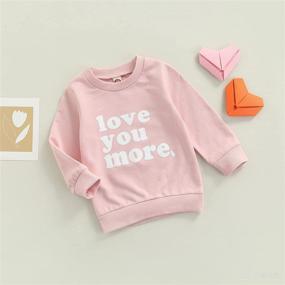 img 3 attached to ❤️ Unisex Crewneck Toddler Baby Sweatshirt Top - Love You More Shirt, Valentine's Day Infant Clothes