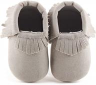 adorable and comfortable baby moccasins: delebao soft sole tassel crib shoes логотип