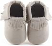 adorable and comfortable baby moccasins: delebao soft sole tassel crib shoes logo