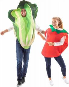 img 4 attached to Get Your Greens On With Lettuce & Tomato Couples Costume Set - Funny Fruits & Veggies Slip On Halloween Costumes For Women And Men, One Size Fits All