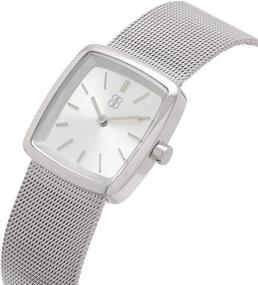 img 3 attached to ⌚ Byron Bond Mark 4 Elegant Women's Small Square Stainless Steel Cocktail Timepiece