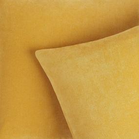 img 1 attached to 2 Pack Mustard Velvet Soft Throw Pillow Covers - Decorative Square Cushion Cases For Sofa, Couch & Bed (18X18")