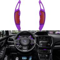 for subaru accessories shift paddles cover extension steering wheel shifter extended trim for compatible with subaru forester outback xv brz wrx impreza crosstrek legacy aluminum decor 2pcs) (purple) logo