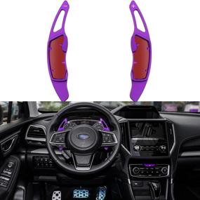 img 4 attached to For Subaru Accessories Shift Paddles Cover Extension Steering Wheel Shifter Extended Trim For Compatible With Subaru Forester Outback XV BRZ WRX Impreza Crosstrek Legacy Aluminum Decor 2PCS) (Purple)