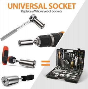 img 1 attached to 2-Pack Super Universal Socket Tool Set With Power Drill Adapter - Perfect Father'S Day, Christmas Or Birthday Gift For Him!