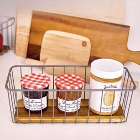 img 2 attached to Stylish Organization And Storage With IDesign Ría Safford Pantry Wire Basket Featuring Acacia Wood