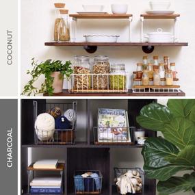 img 1 attached to Stylish Organization And Storage With IDesign Ría Safford Pantry Wire Basket Featuring Acacia Wood