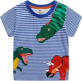 img 1 attached to LOKTARC T Shirts Dinosaur Graphic Crewneck Boys' Clothing ~ Tops, Tees & Shirts