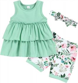 img 4 attached to Cute And Comfy: Baby Girl Summer Shorts And Outfits By Oklady
