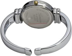 img 1 attached to 💃 Stylish 2Tone Metal Band Slim Case Women's Bangle Cuff Watch: Elegant Timepiece with a Fashion Twist