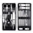 manicure set nail clippers pedicure kit - 18 piece professional grooming tools with luxurious travel case, stainless steel manicure care kit logo