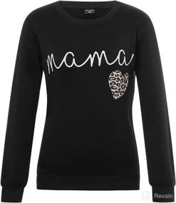 img 2 attached to 👩 Mama Mini Print Matching Sweatshirt Set for Women, Baby & Family - Fall/Winter Clothes, Mommy and Me Matching Sweater Pullover Tops